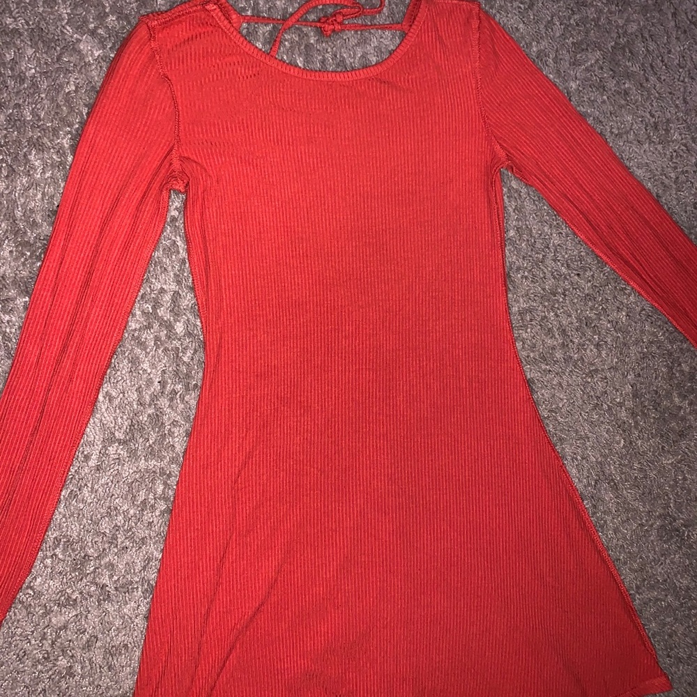 Orange backless dress